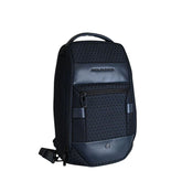 Piquadro - Zaino monospalla in tessuto riciclato, Blu